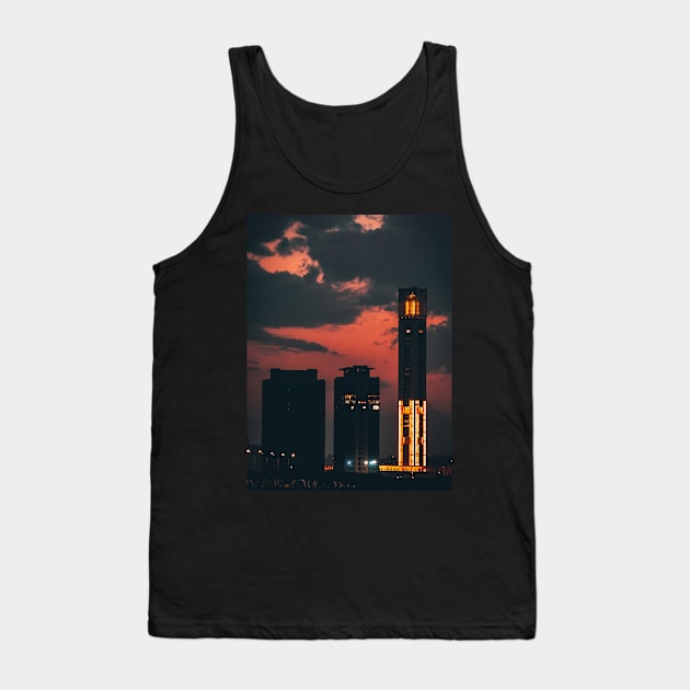 sunset cloudy orange sky Tank Top by HBNios